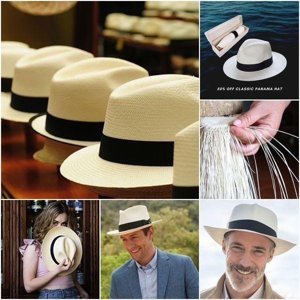 Chapeau de Panama Solaire d'Eté pour Homme