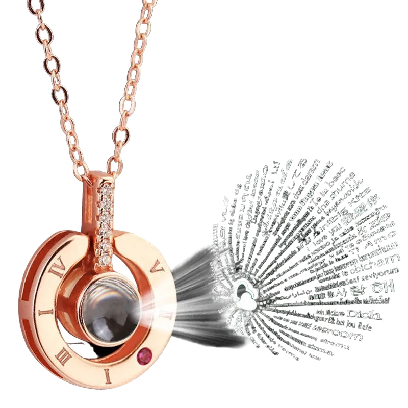 LumiAmora™ - Collier lettre « Je t'aime » en 100 langues