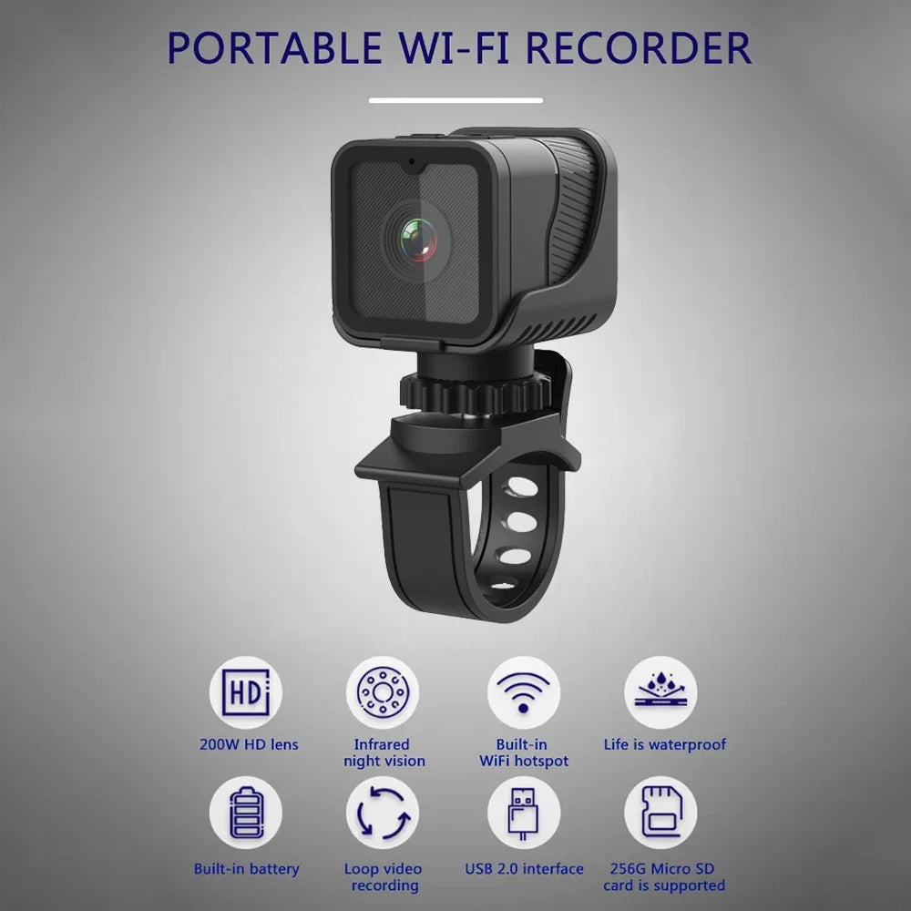 1080P High-Definition wireless small camera, WiFi hotspot mini DV camera, outdoor sports camera, motorcycle driving recorder