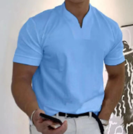 T-Shirt Athlétique Manches Courtes Col V