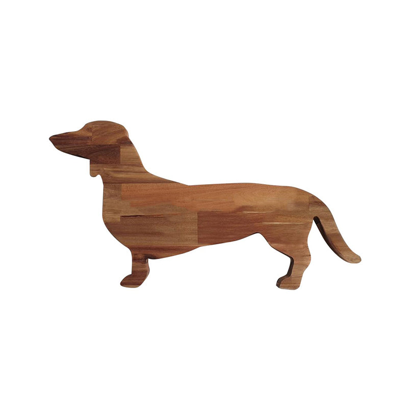 Assiette Plate Chien Teckel en Bois